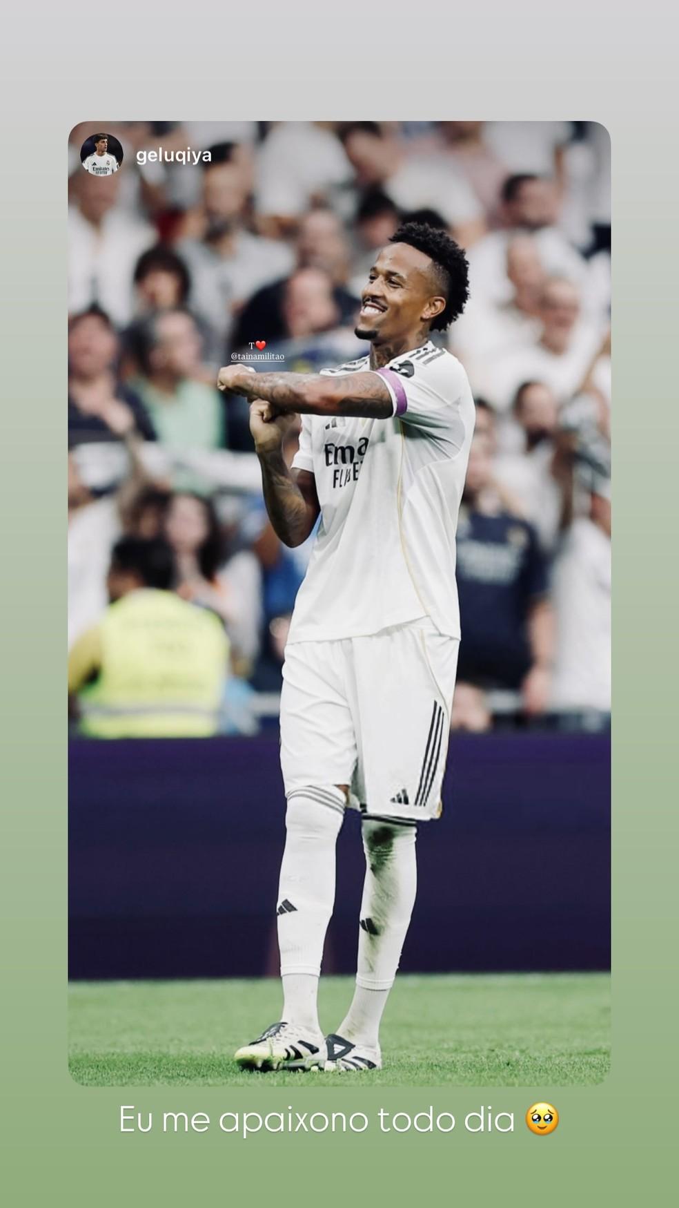 Tainá Militão comemorou o gol do marido