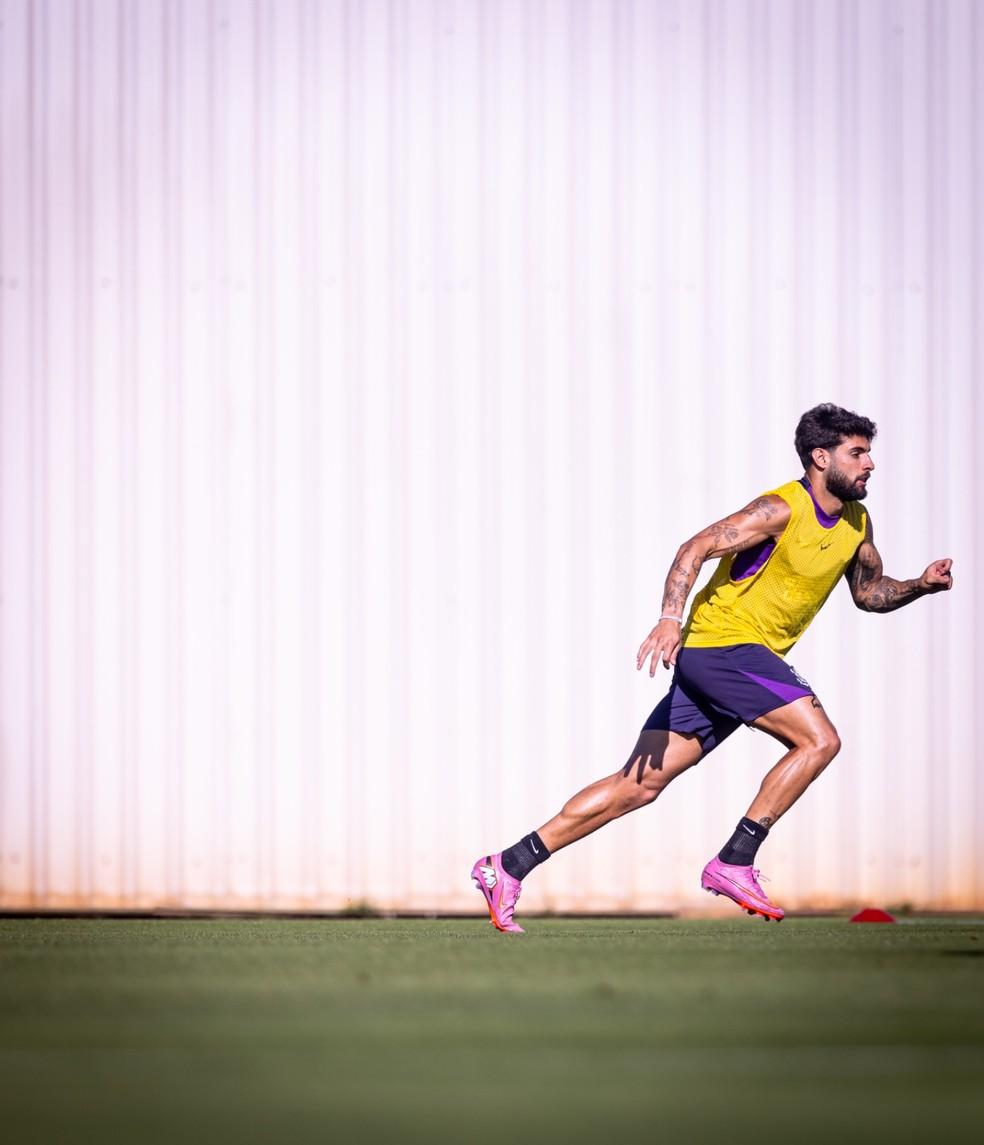 Yuri Alberto em treino do Corinthians no CT Dr. Joaquim Grava