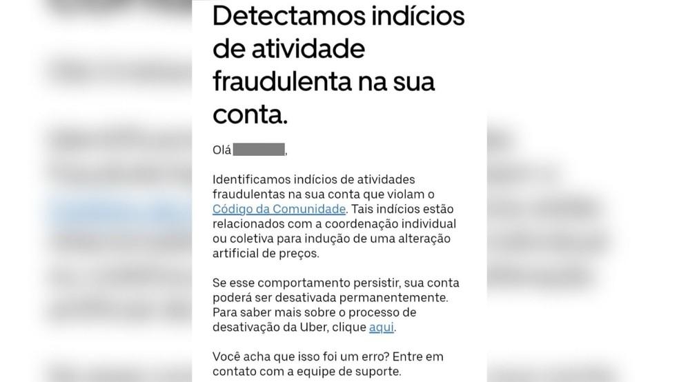 Uber cancela contas de motoristas