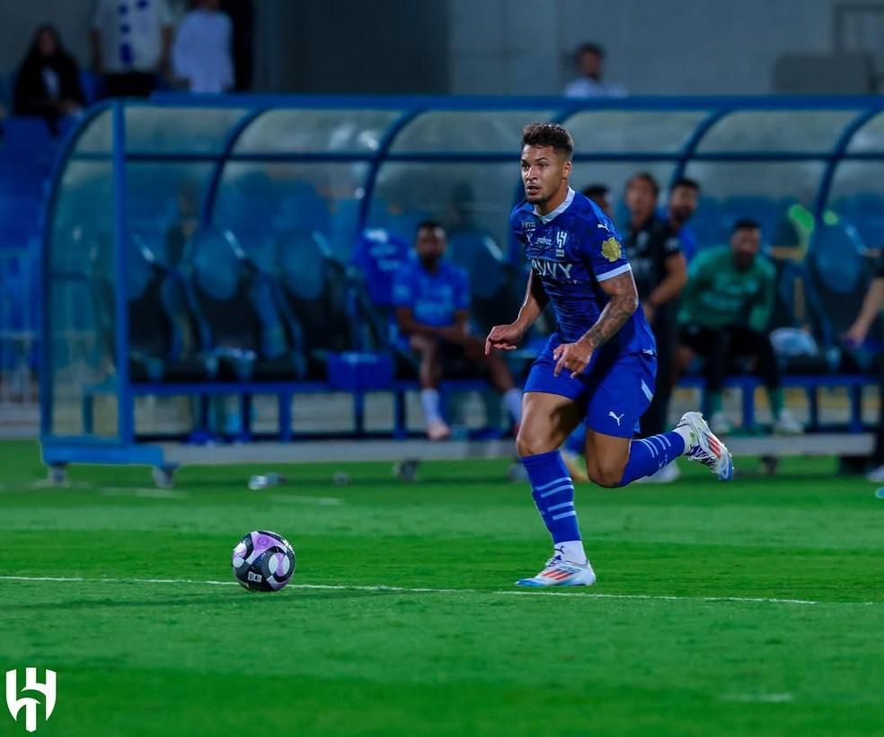 Marcos Leonardo, ex-atacante do Santos e Benfica, atuando pelo Al-Hilal