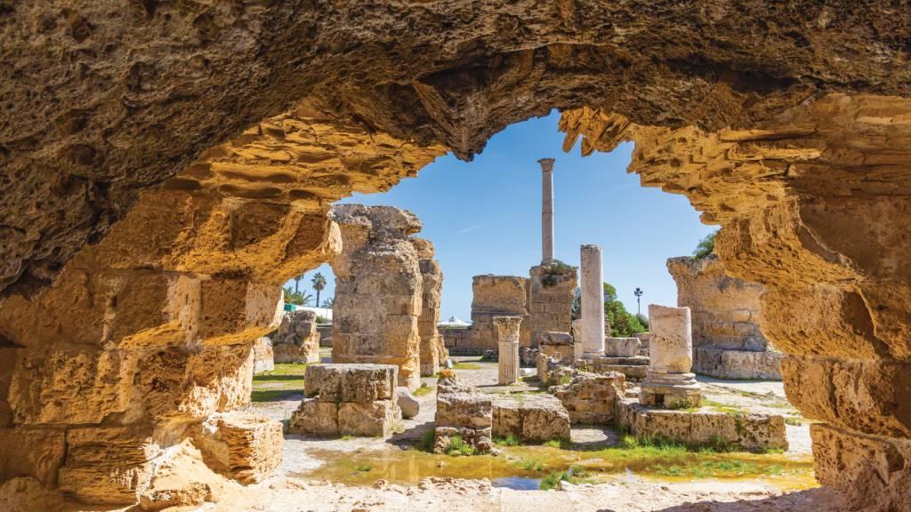 Ruínas de Cartago, símbolo histórico da Tunísia.