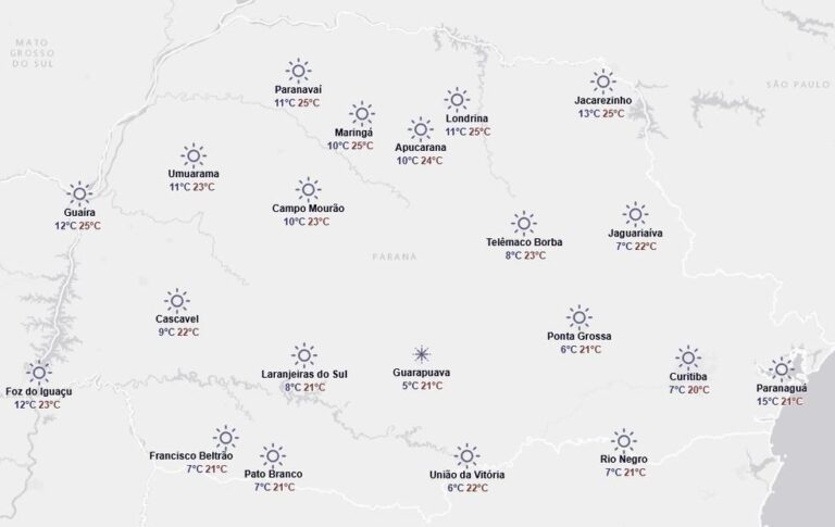 Frente Fria traz Geada e Temperaturas Negativas ao Paraná na Primavera