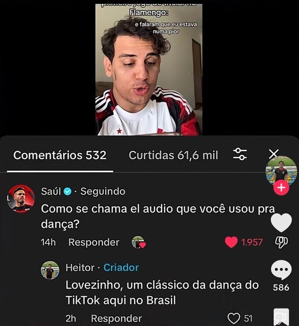 Saúl interagindo com torcedores nas redes sociais