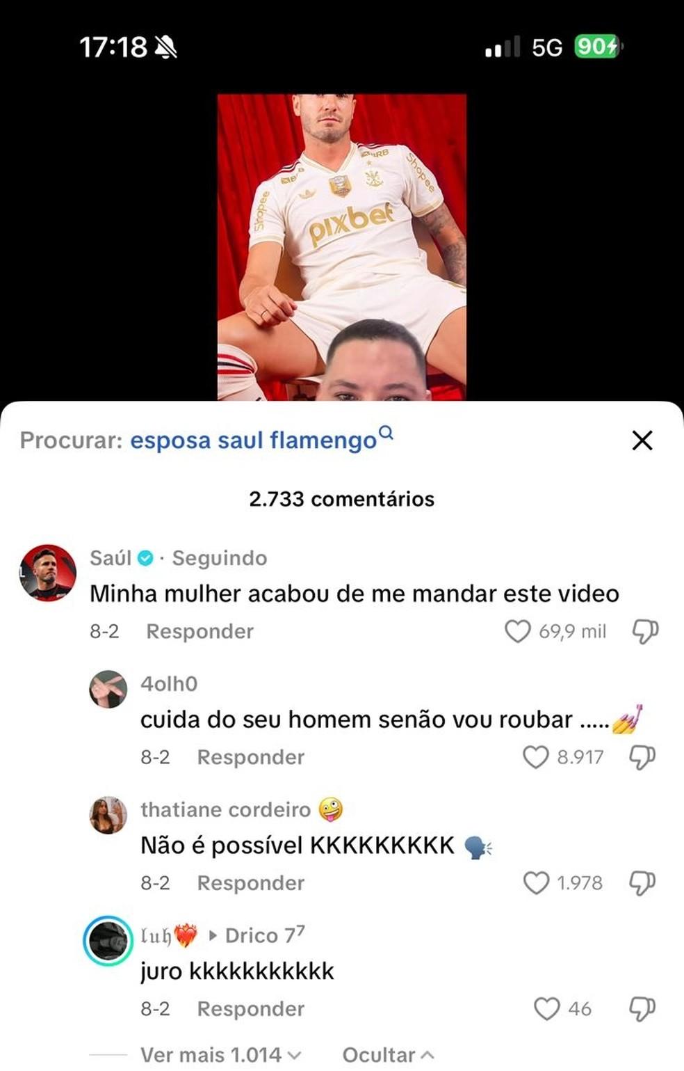 Saúl interagindo com torcedores nas redes sociais