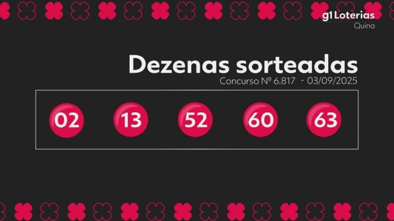 Resultado do Concurso 6817 da Quina: Prêmio acumulado e números sorteados!