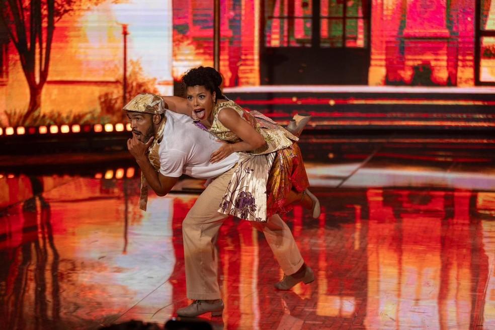 Richarlyson e Monique Santos na repescagem da Dança dos Famosos