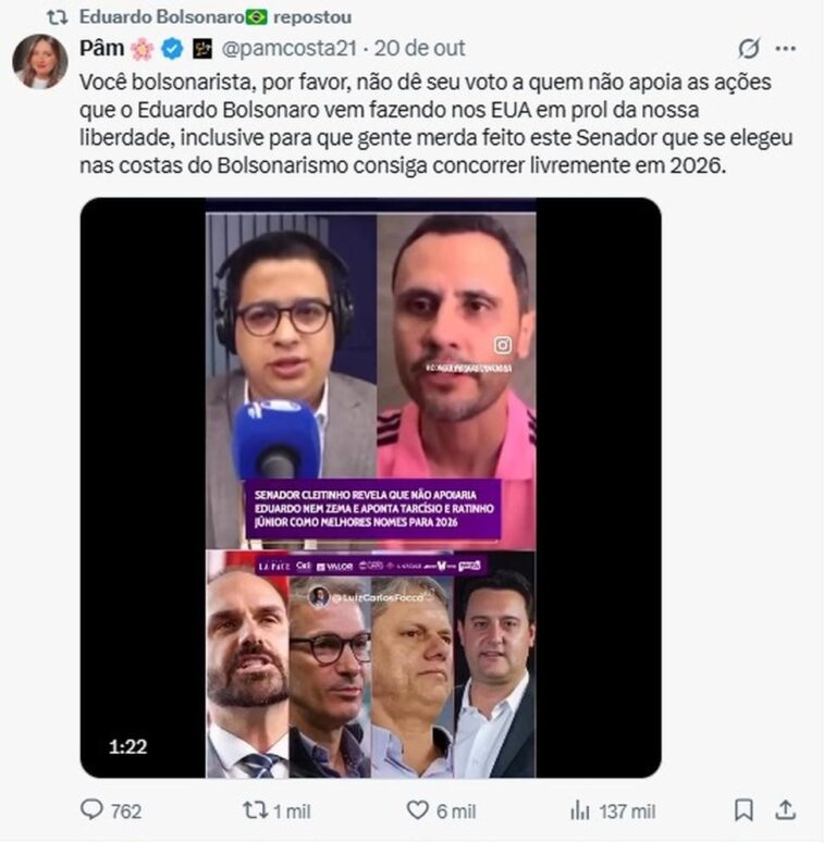 Eduardo Bolsonaro Reflete sobre Aliança e Erros Políticos com Cleitinho