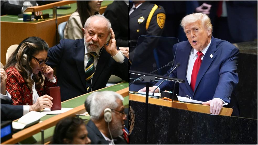 Lula durante discurso de Trump na ONU