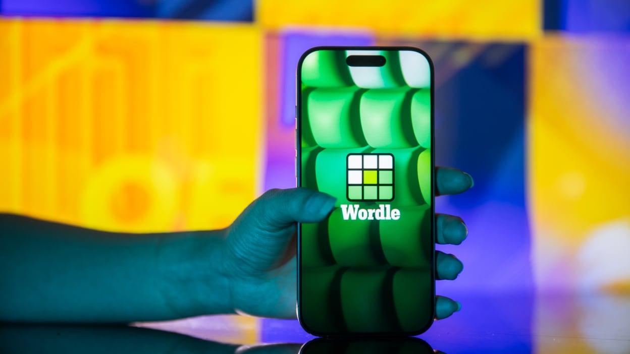 Wordle game on a smartphone.