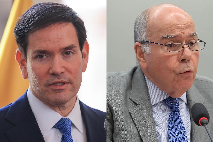 Marco Rubio e Mauro Vieira durante telefonema