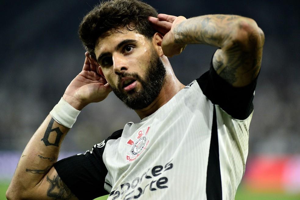 Yuri Alberto comemora gol do Corinthians contra o Mirassol