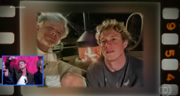 Pedro Novaes se emociona com homenagem dos pais no Domingão com Huck