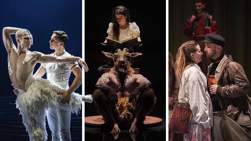 Teatro: três expressões diferentes com 'Swan Lake', ‘Nós, os heróis’ e ‘Os Cantiques do corvo’