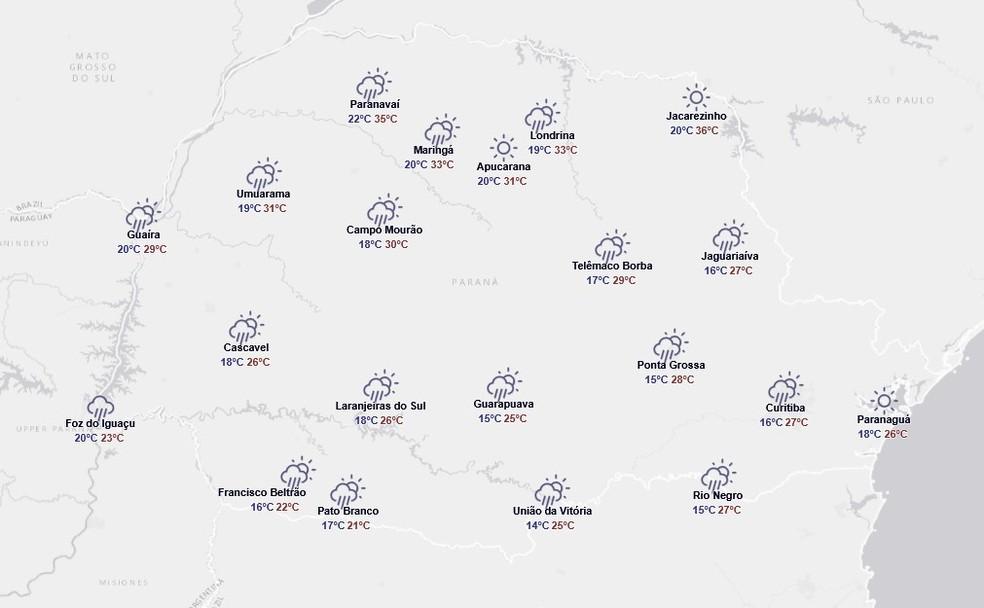 Previsão do tempo para sexta-feira