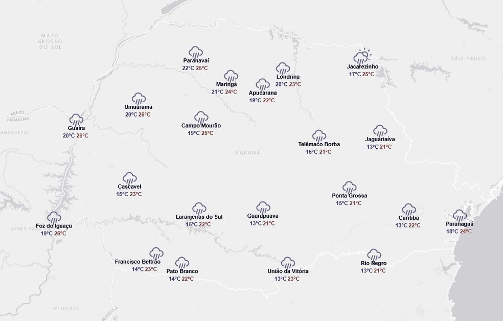 Previsão do tempo para sábado