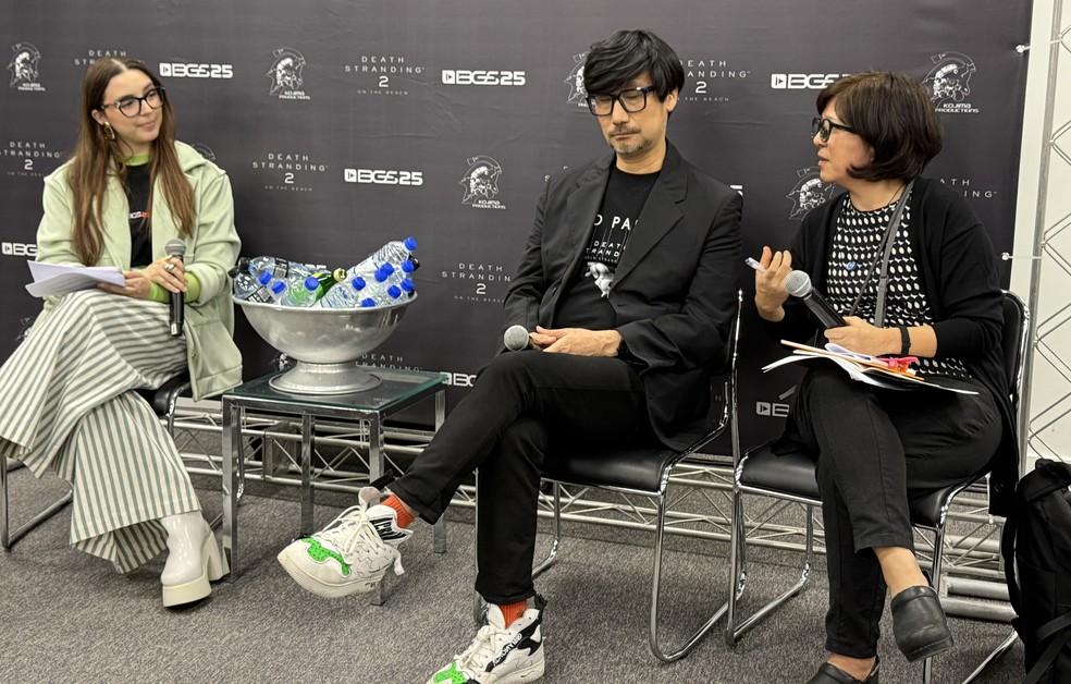Criador de games Hideo Kojima em coletiva de imprensa na BGS 2025