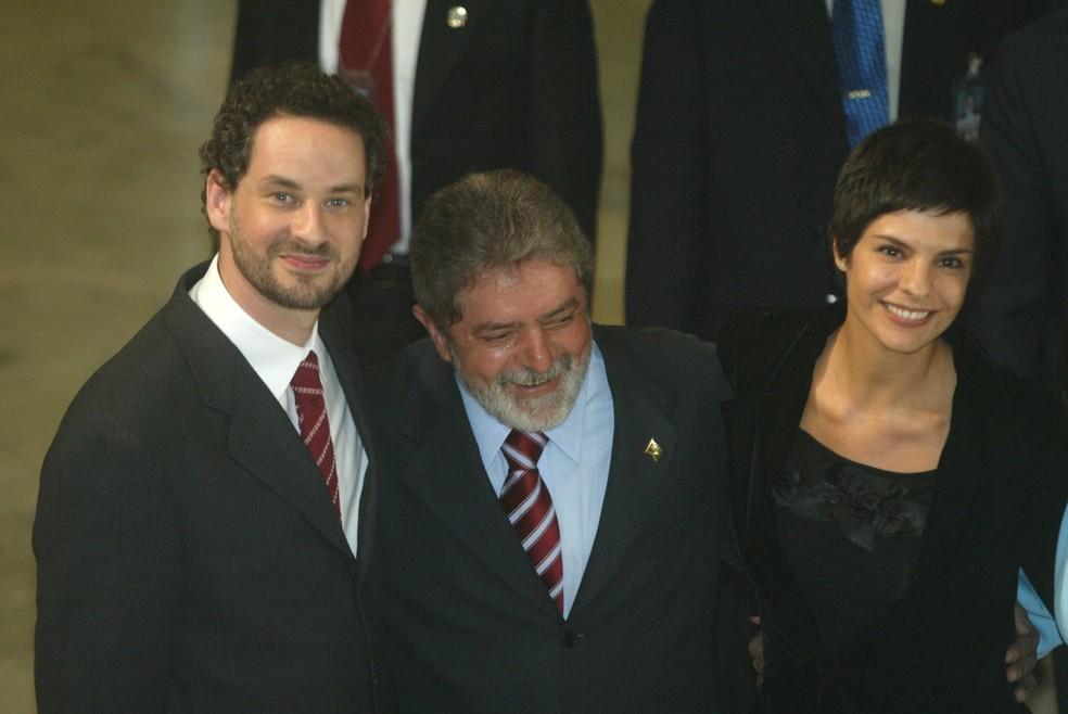 Lula com Dan Stulbach e Helena Ranaldi