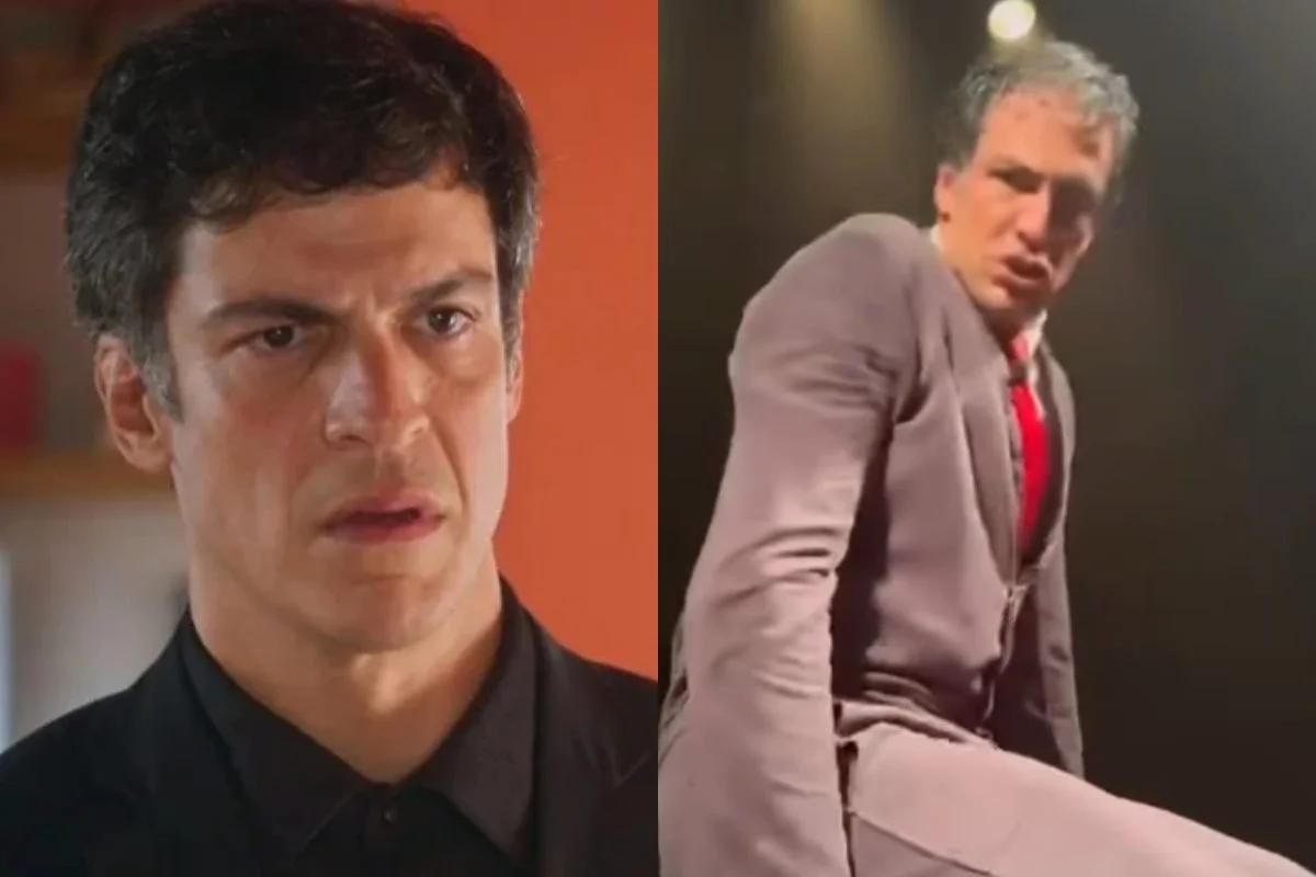 Mateus Solano com a plateia durante o espetáculo O Figurante