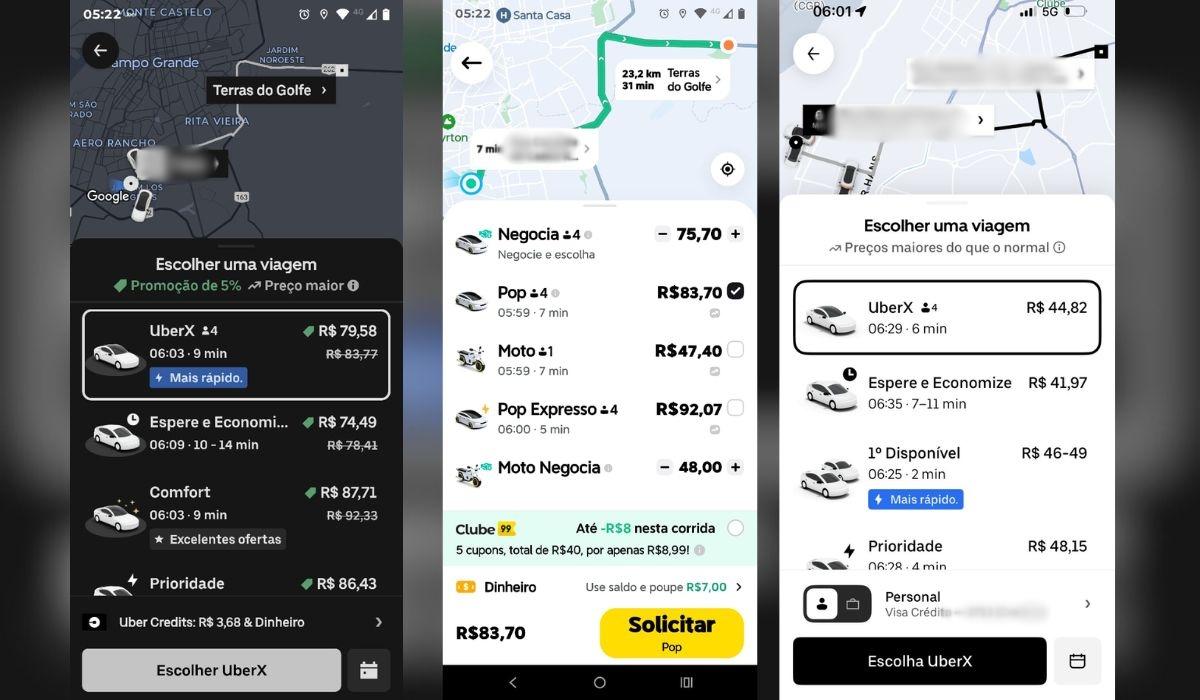 Aumento de preços em apps de mobilidade