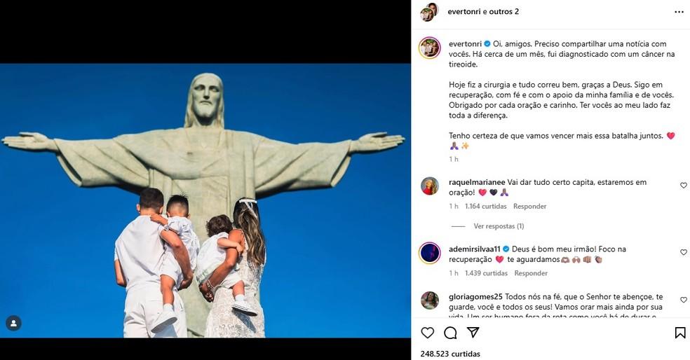 Everton Ribeiro revela diagnóstico de câncer