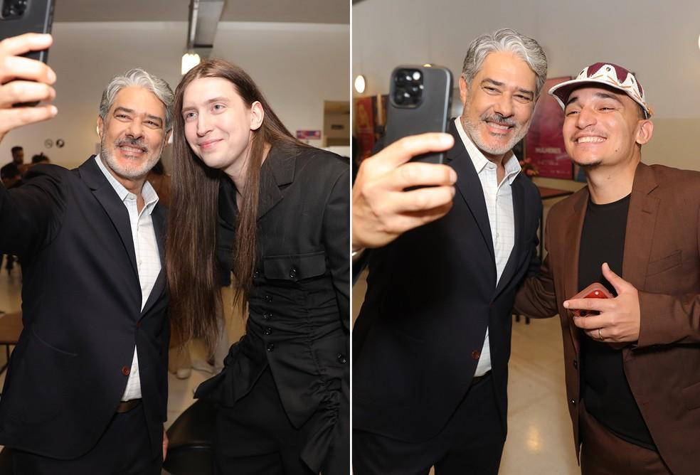 William Bonner com Felca e João Gomes