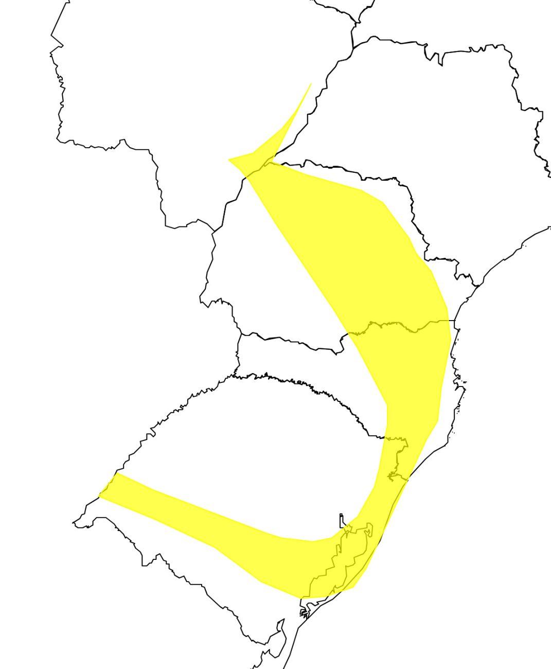 Alerta amarelo em Santa Catarina