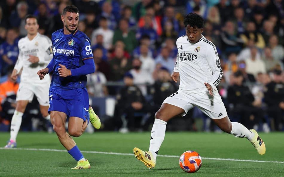 Endrick em ação no jogo Getafe x Real Madrid