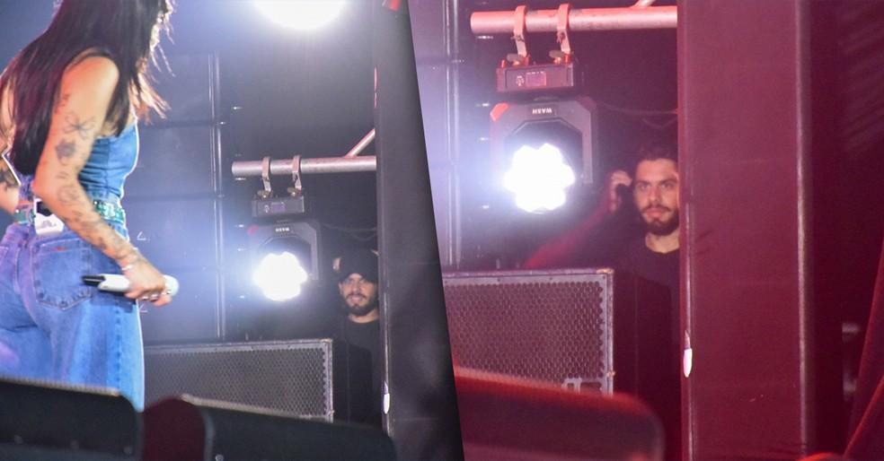 Zé Felipe assiste show de Ana Castela escondido em backstage