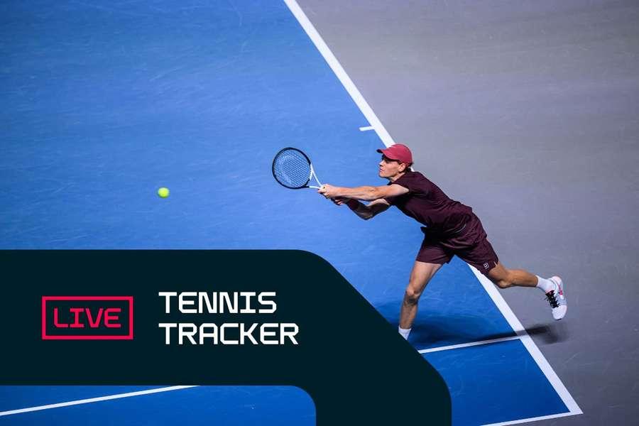 Jannik Sinner e Alexander Zverev em ação na final do ATP de Viena