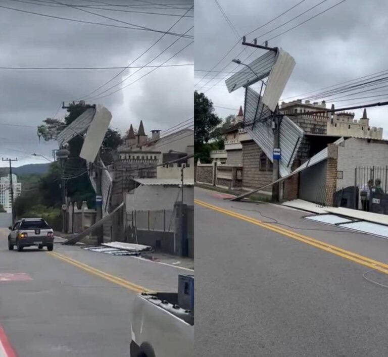 Rajadas de vento provocam estragos e deixam milhares sem luz em Florianópolis