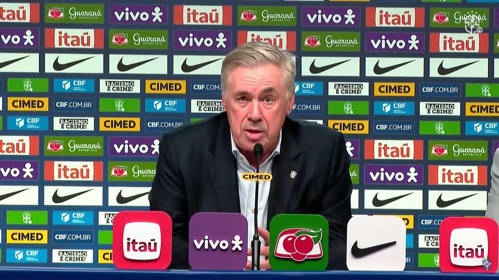Carlo Ancelotti concede entrevista coletiva após convocação da Seleção