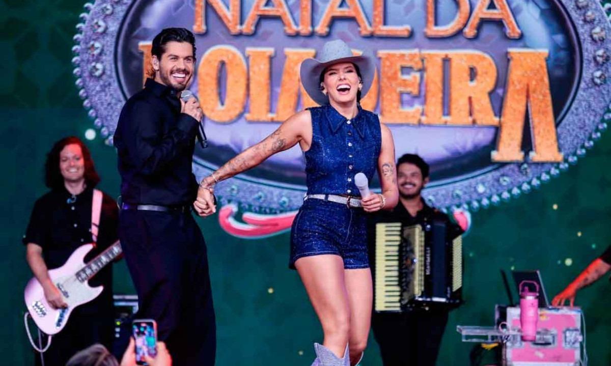 Ana Castela e Zé Felipe no programa Natal da Boiadeira