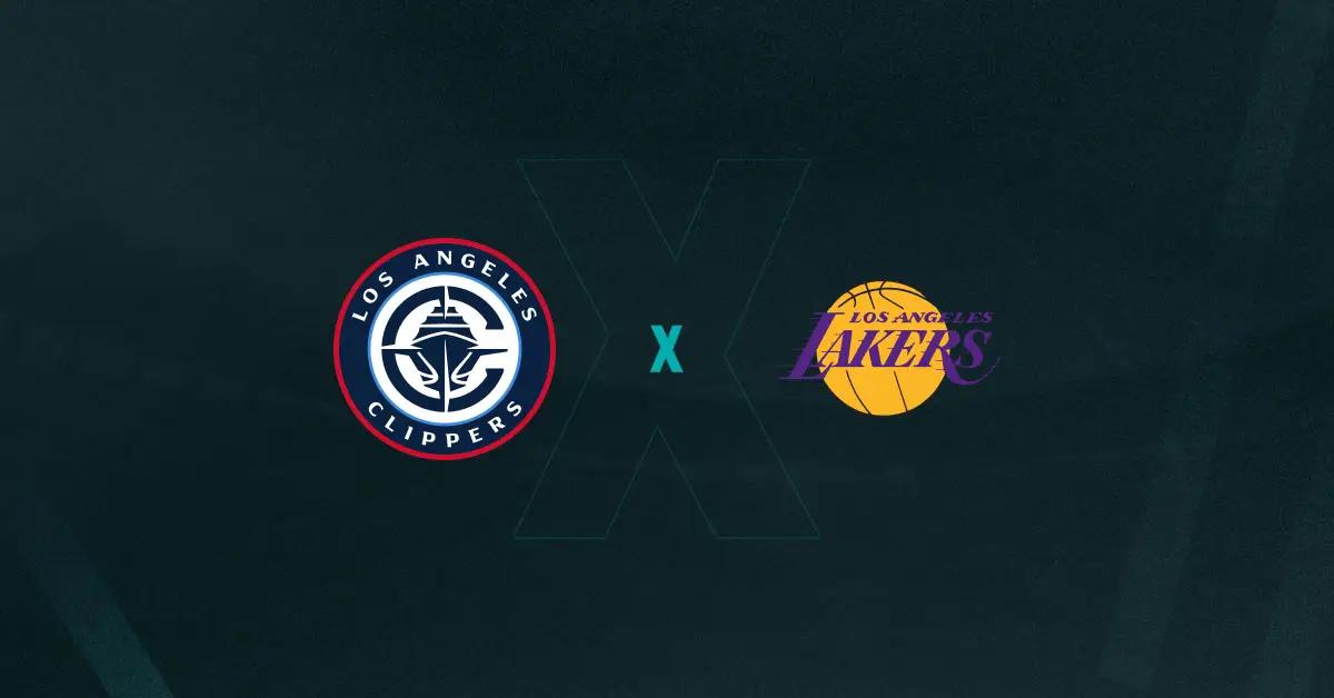 Escudos de Los Angeles Clippers x Los Angeles Lakers