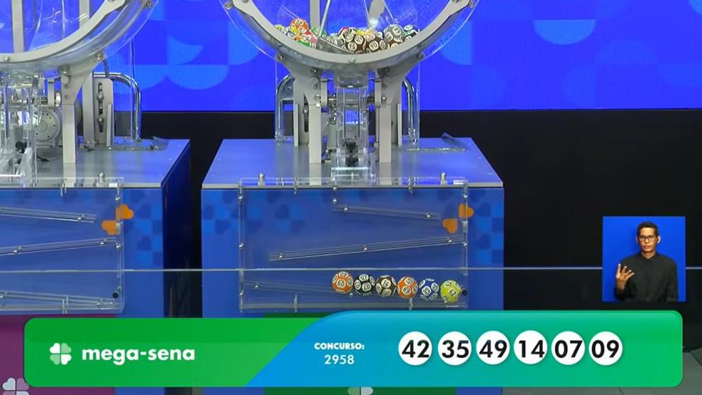 Mega-Sena, concurso 2.958, números sorteados