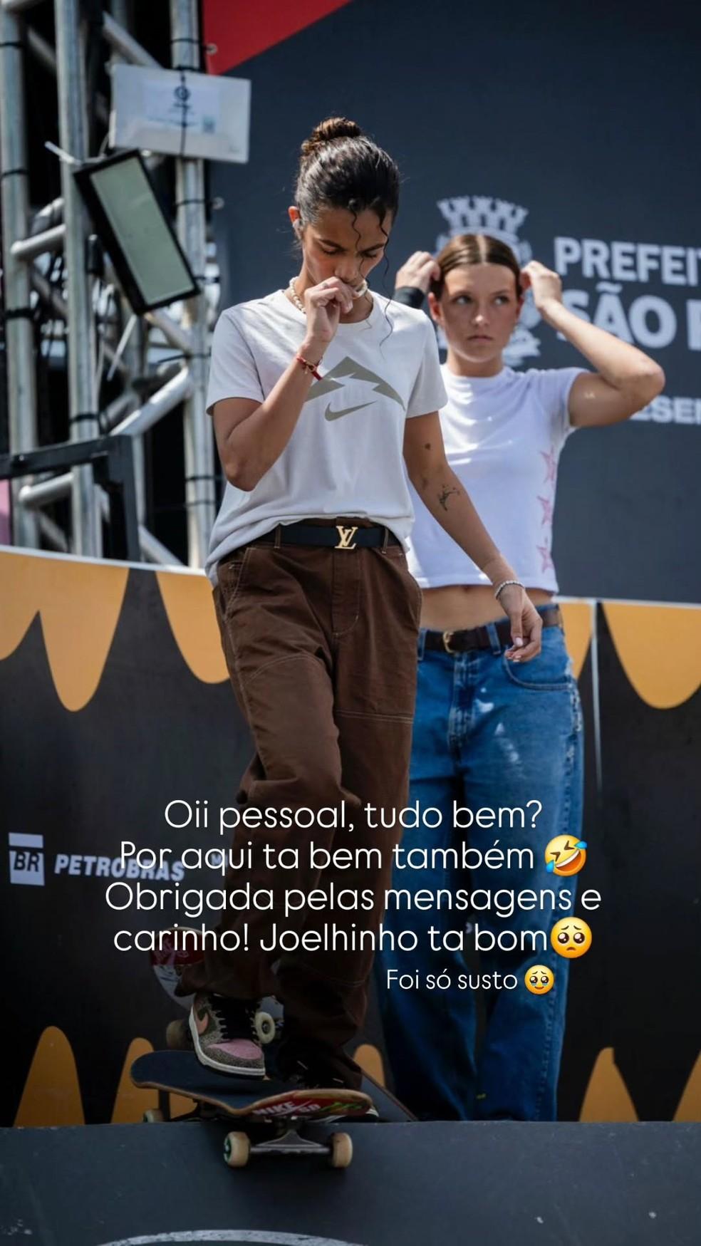 Rayssa tranquiliza fãs em publicação nas redes sociais