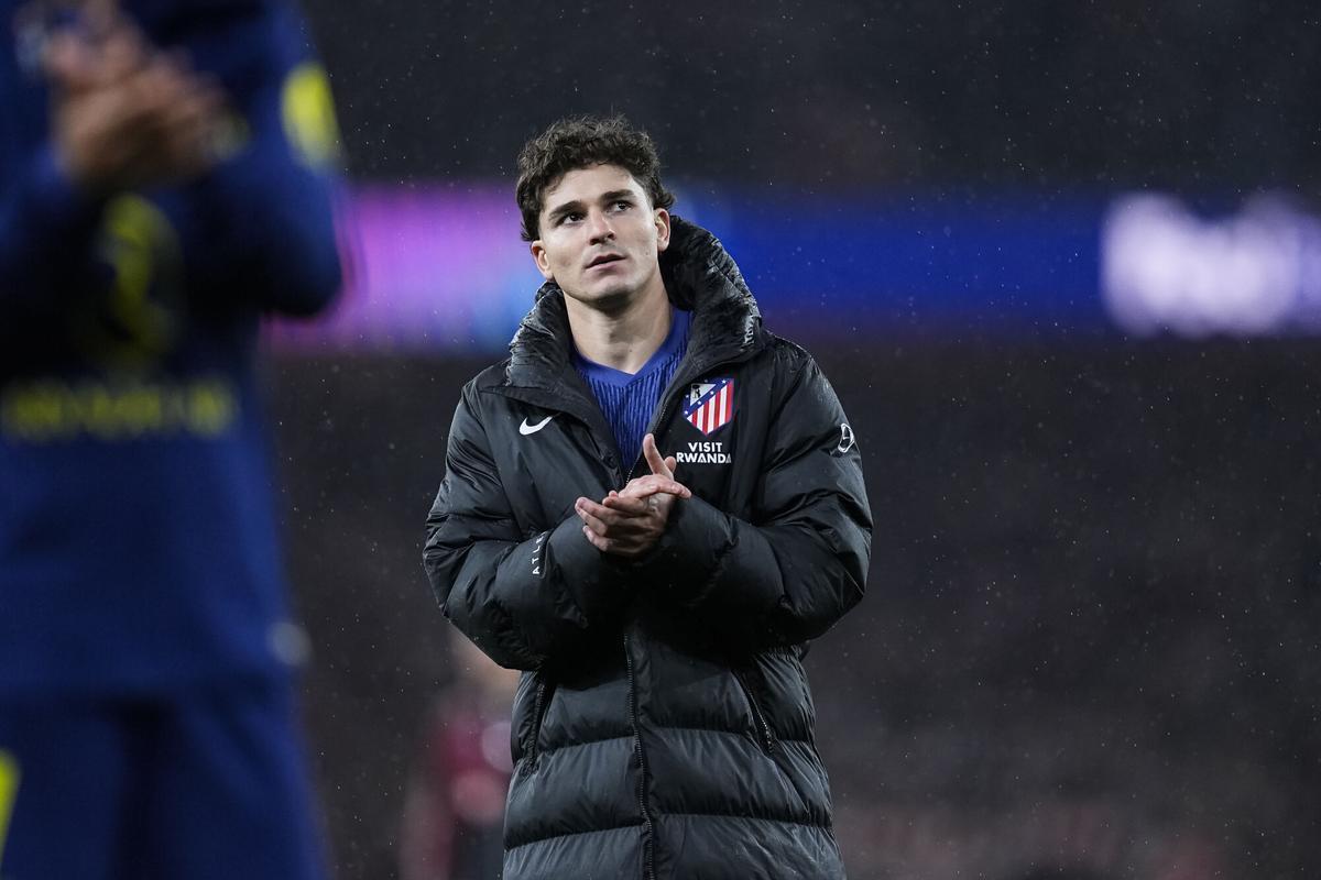 Julián Álvarez, depois de um partido do Atlético de Madrid