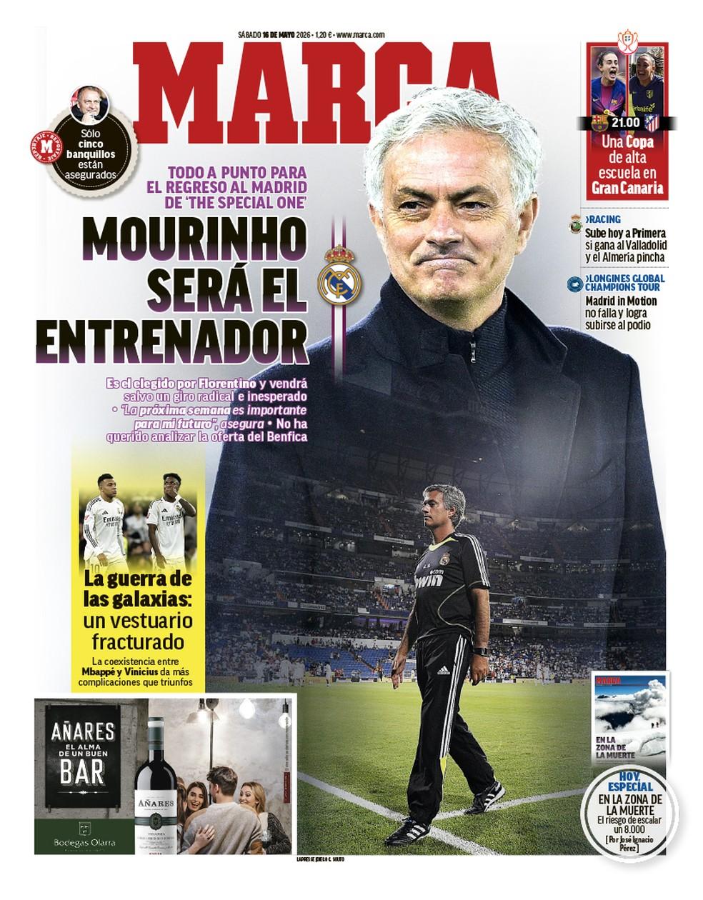 Mourinho é o escolhido para ser o próximo treinador do Real, diz jornal — Foto: Reprodução