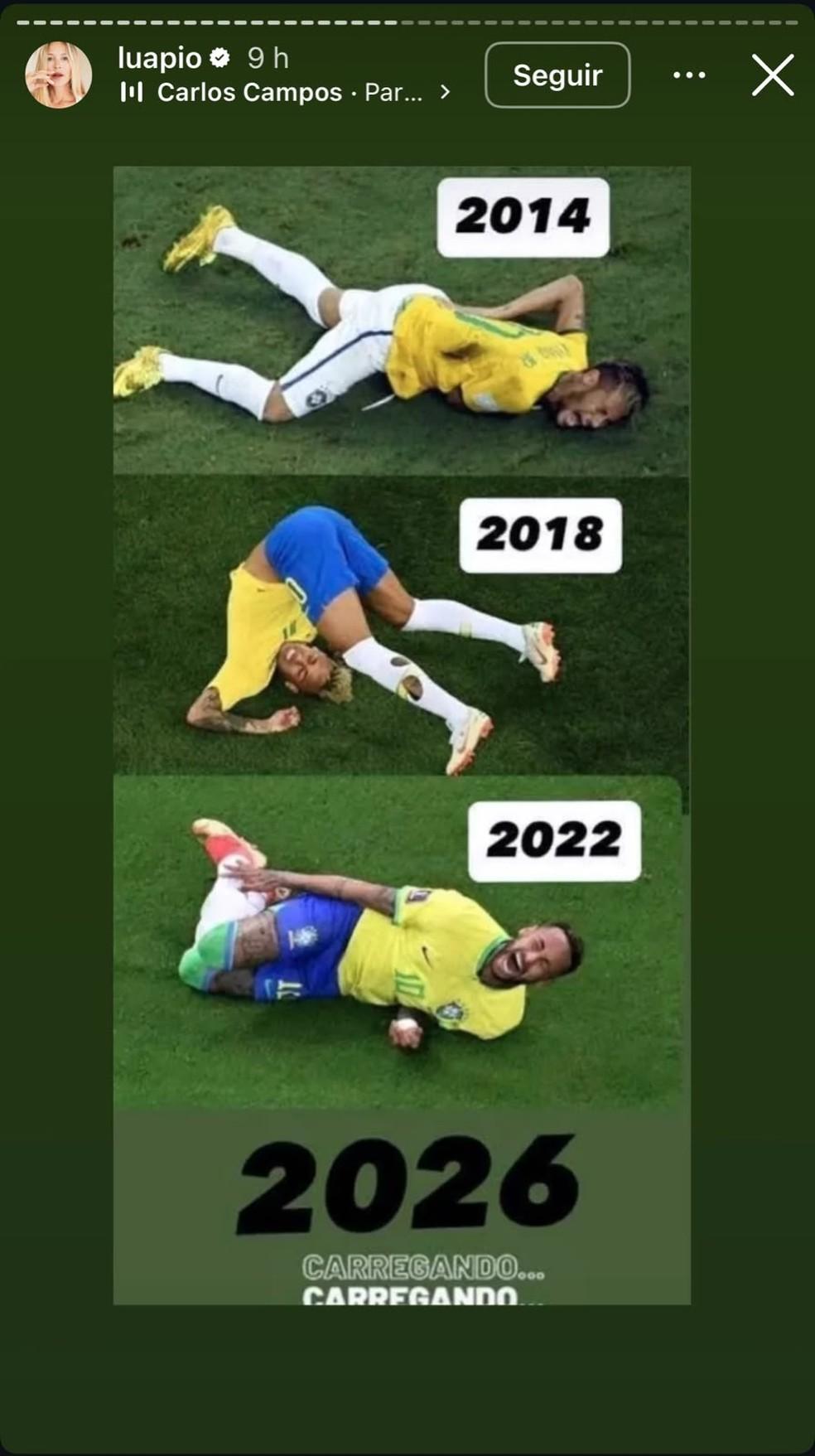 Post de Luana Piovani afrontando Neymar