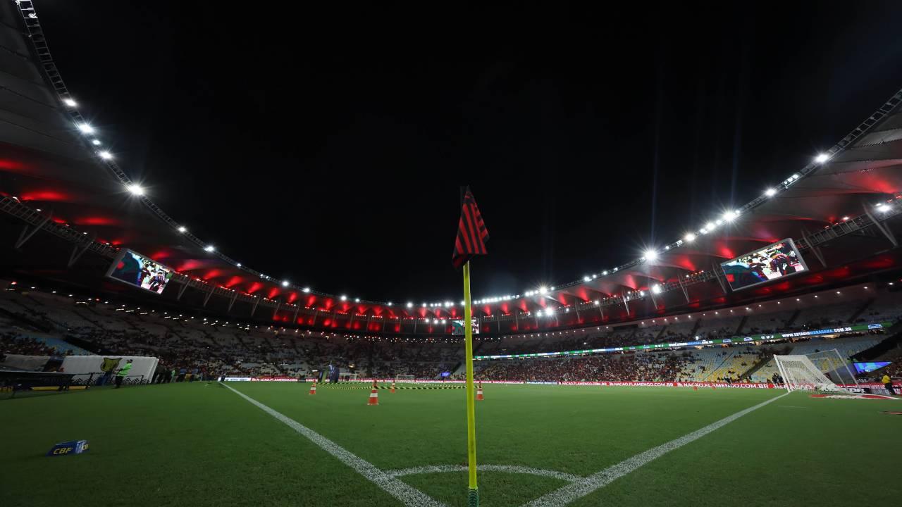 Vista geral do Maracanã antes da partida Flamengo x Estudiantes