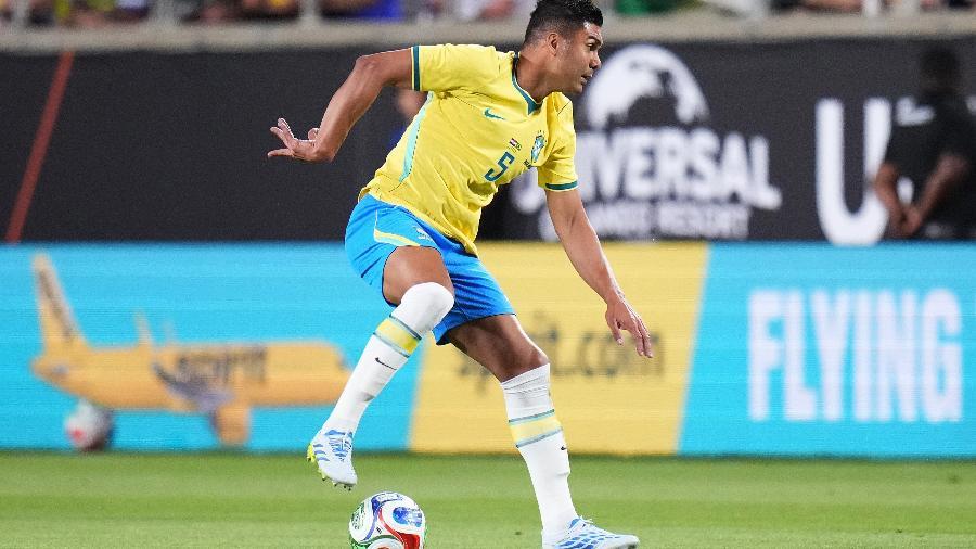 Casemiro na partida da seleção contra a Croácia