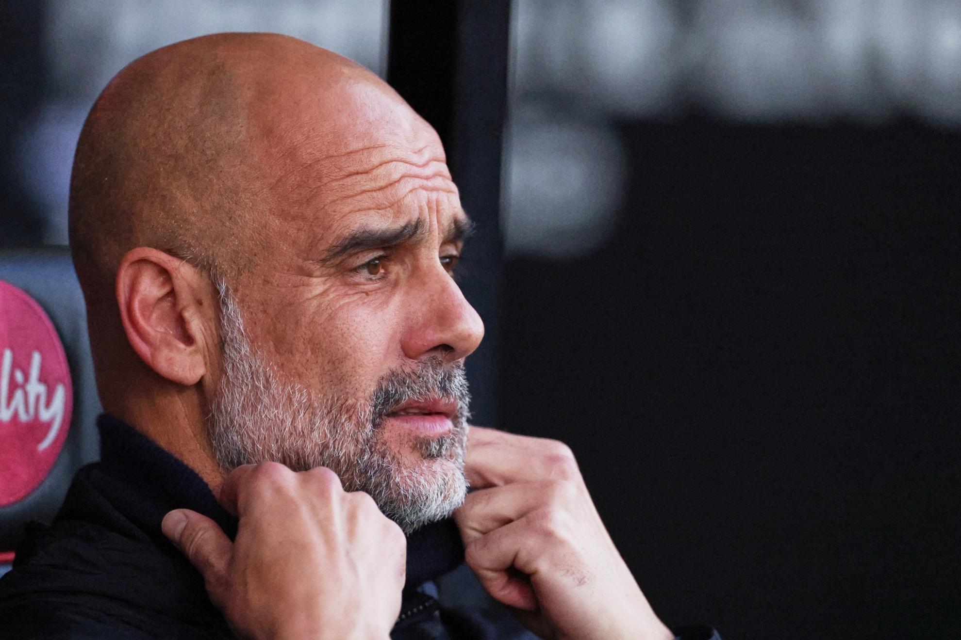 Pep Guardiola, durante um partido com o Manchester City