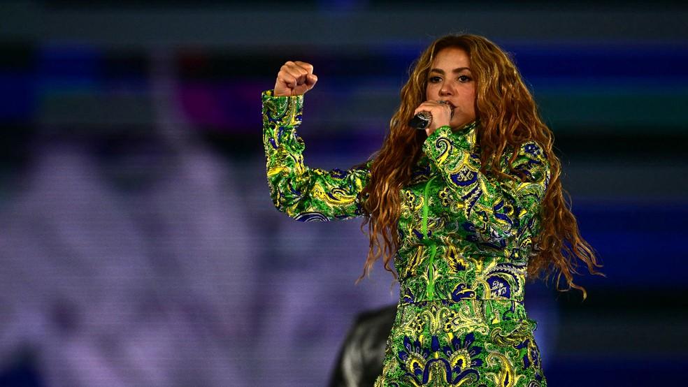 Shakira durante show na Praia de Copacabana