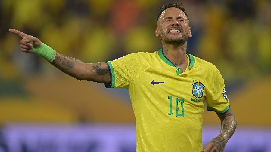 Neymar em ação com a camisa da seleção brasileira em 2023