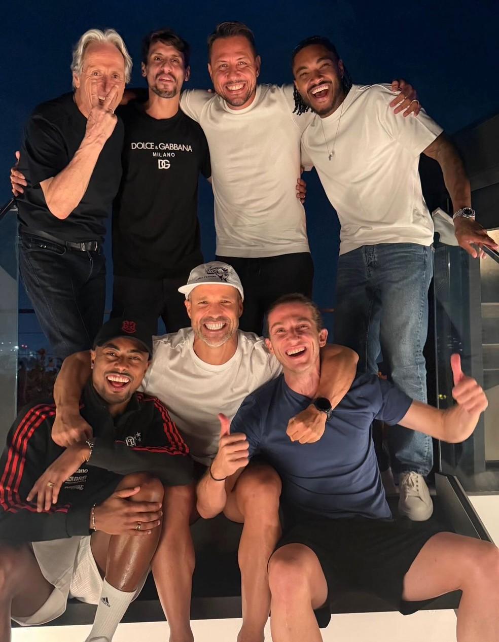 Jogadores do Flamengo de 2019 com Jorge Jesus
