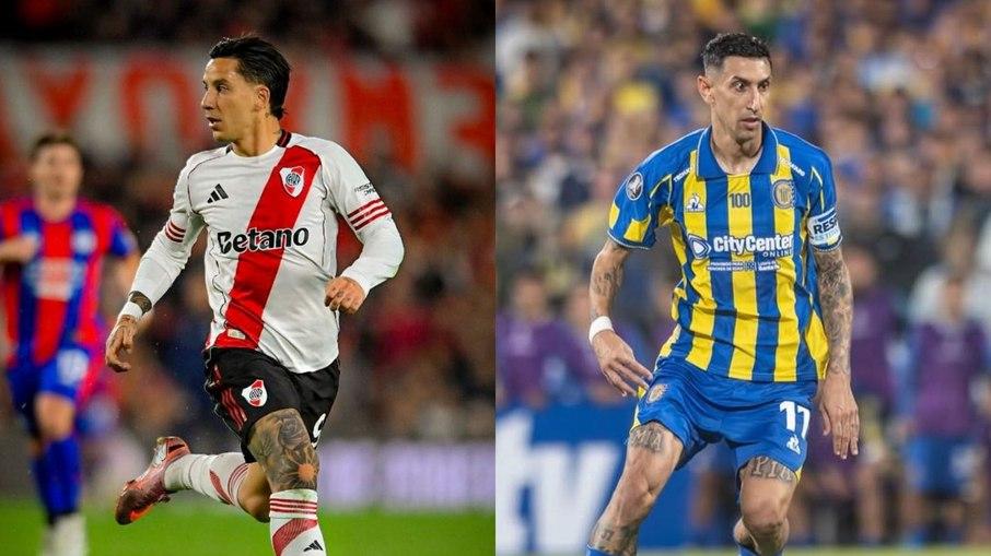Driussi e Di María, destaques de River Plate e Rosario Central