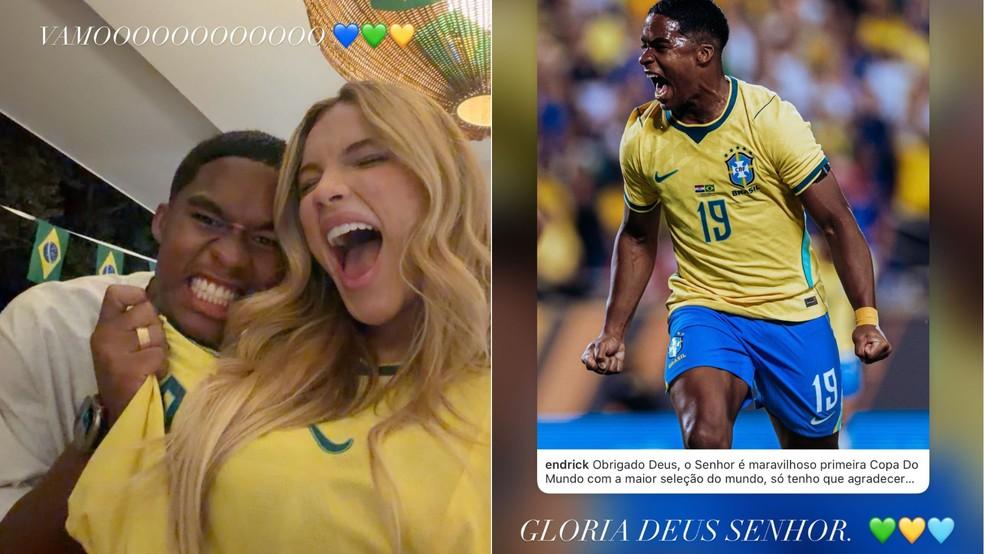 Gabriely comemora convocação de Endrick