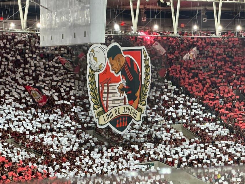 Mosaico com o gol do Danilo em Flamengo x Palmeiras na final da Libertadores