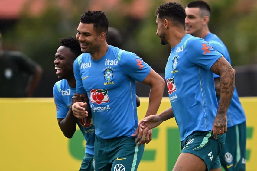 Seleção Brasileira treinando na Granja Comary.