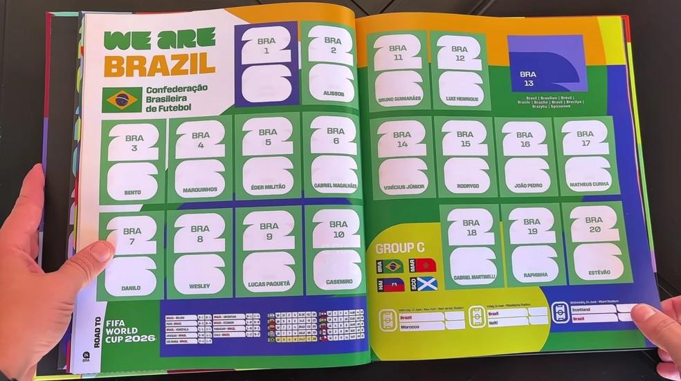 Páginas da seleção brasileira no álbum oficial da Copa do Mundo 2026