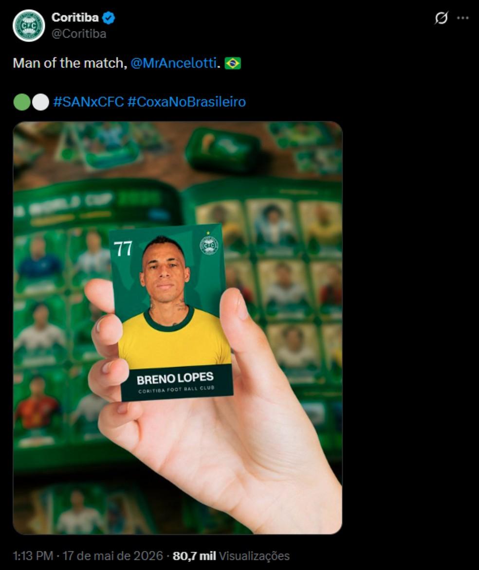 Coritiba zoa Santos nas redes sociais